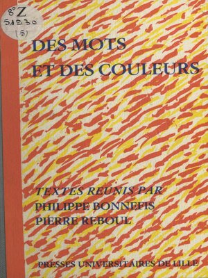 cover image of Des mots et des couleurs